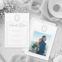 Klassisches Vintage Grau Schwarzes Florales Hochze