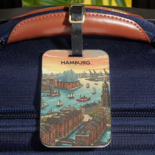 Klassisches Vintage Hamburg Deutschland Reisen Gepäckanhänger