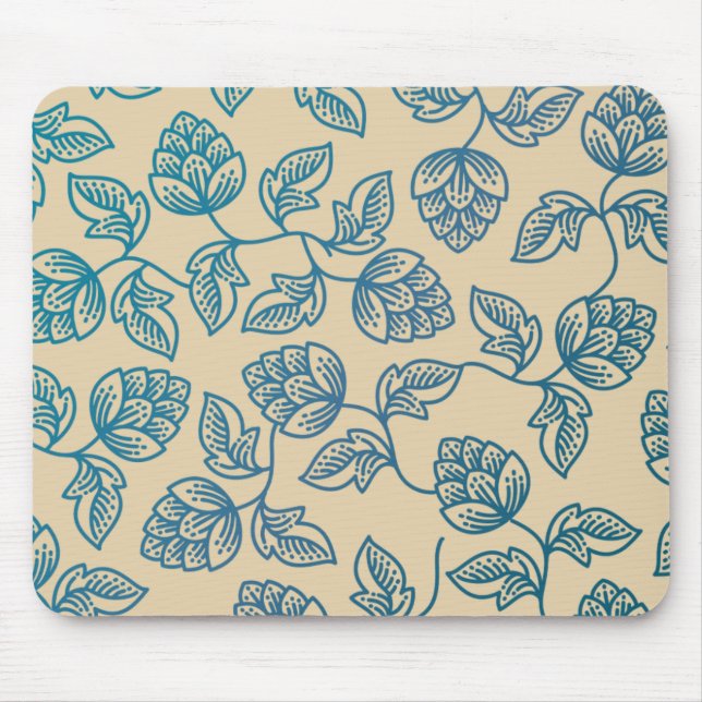 Klassisches Vintage-Hopfenblätter-Muster Mousepad (Vorne)
