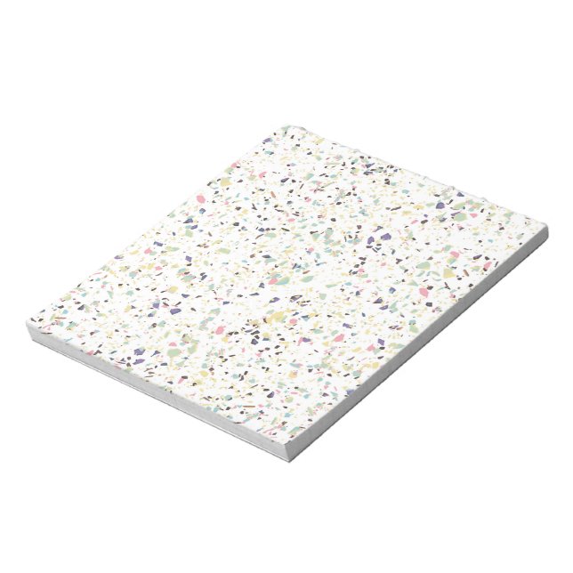 Klassisches vintage-marmor-terrazzo-pastell-design notizblock (Rotiert)