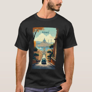 Klassisches Vintage Retro Auto Italien Rom Sommer T-Shirt