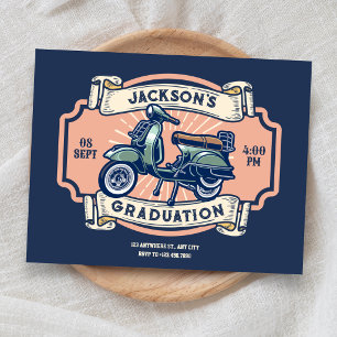 Klassisches Vintage-Retro-Motorrad-Abschluss Einladung