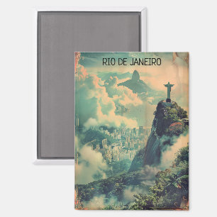 Klassisches Vintage Rio de Janeiro Reise Jesus-Sta Magnet
