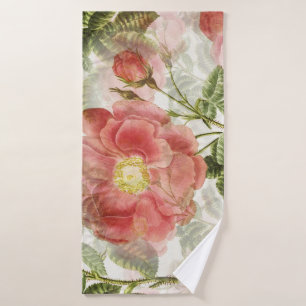 Klassisches Vintage-Rosenblüten-Badhandtuch Badehandtuch