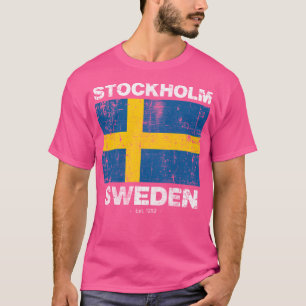 Klassisches Vintage Stockholm Schweden Souvenir T-Shirt