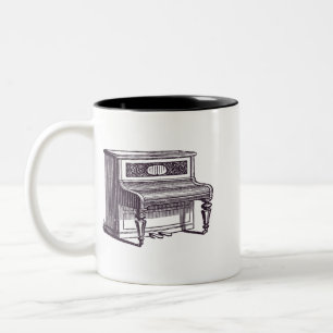 Klassisches Vintage-Upright-Piano Mechanisch Zweifarbige Tasse