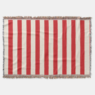 Klassisches Vintage-Zirkuszelt Rot und Creme Strei Decke