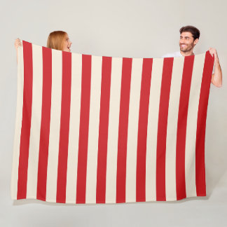Klassisches Vintage-Zirkuszelt Rot und Creme Strei Fleecedecke