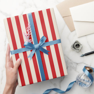 Klassisches Vintage-Zirkuszelt Rot und Creme Strei Geschenkpapier