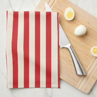Klassisches Vintage-Zirkuszelt Rot und Creme Strei Geschirrtuch