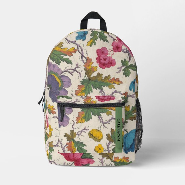 Klassisches Vintages Blumenmuster Rosa Niedlich Bedruckter Rucksack (Vorderseite)