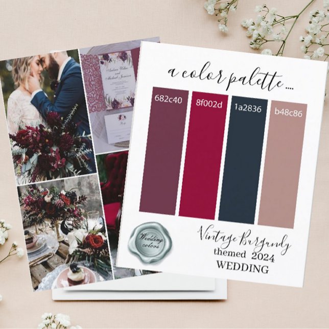 Klassisches Vintages Burgundy HochzeitsfarbenBlatt (Von Creator hochgeladen)