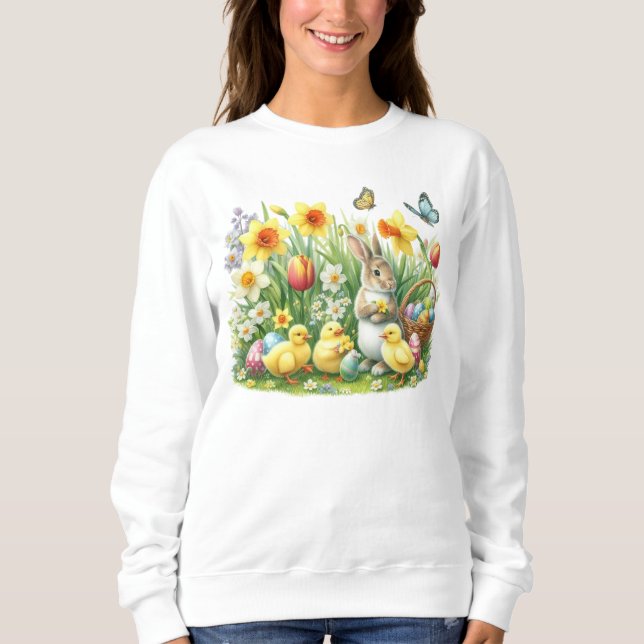 Klassisches/Vintages Federhasen/Huhn Sweatshirt (Vorderseite)