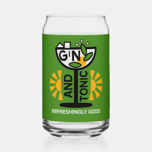 Klassisches Vintages Gin und Tonic Dosenglas