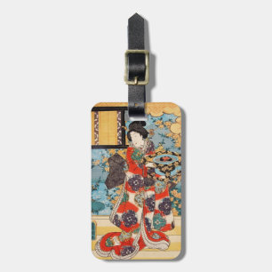 Klassisches Vintages japanisches Geisha ukiyo-e Gepäckanhänger