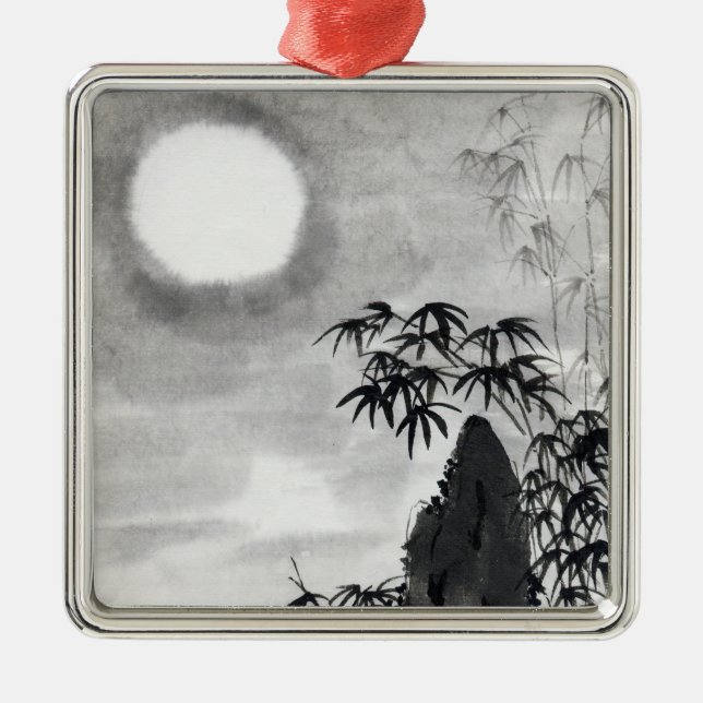 Klassisches Vintages japanisches Silbernes Ornament (Vorne)