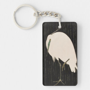 Klassisches Vintages japanisches ukiyo-e weiße Schlüsselanhänger