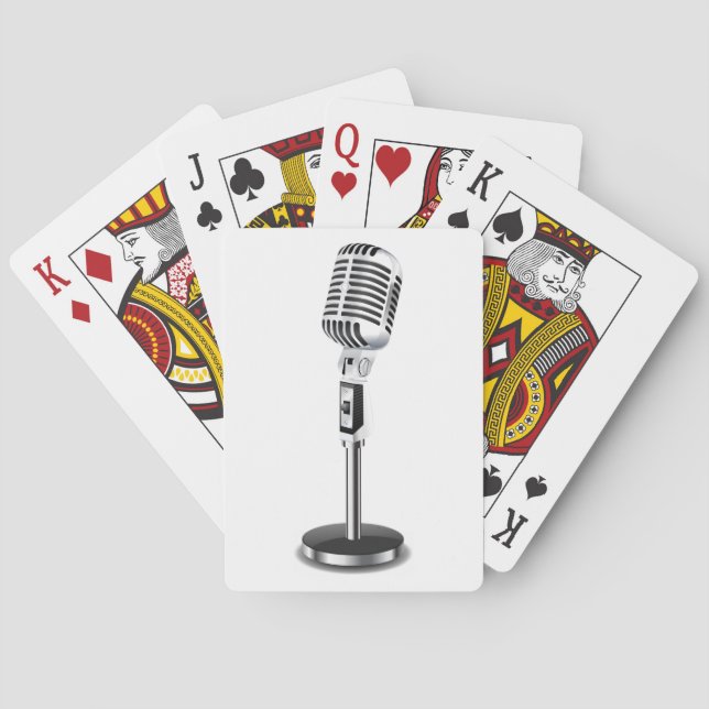 Klassisches Vintages Mikrofon Spielkarten (Rückseite)