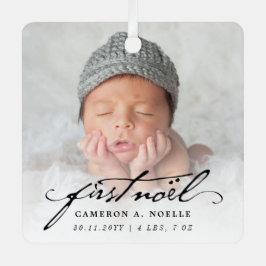 Klassisches Vintages Script Twins Baby 1. Weihnach Ornament Aus Metall