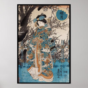 Klassisches Vintages ukiyo-e japanisches Poster