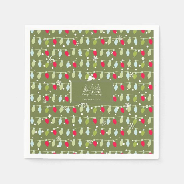 Klassisches Vintages Urlaubsmuster - Weihnachtslic Serviette (Vorderseite)