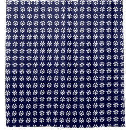 Klassisches Vintages weißes Blumen-Muster auf Duschvorhang