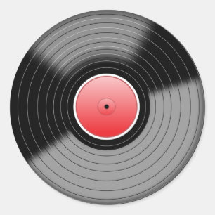 Klassisches Vinyl-LP-Rekordaufkleber Runder Aufkleber