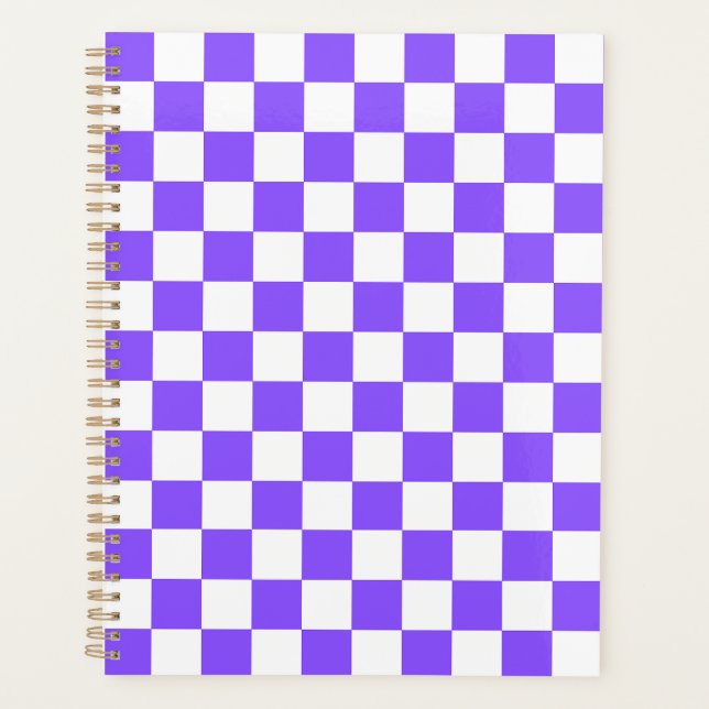 Klassisches violettes visuelles Schachbrettmuster Planer (Vorderseite)