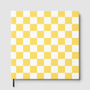 Klassisches visuelles gelbes Schachbrettmuster Gästebuch