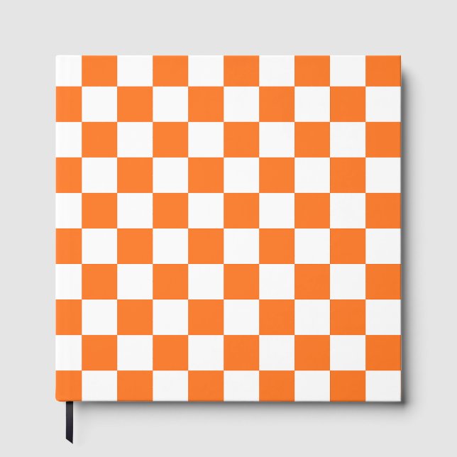 Klassisches visuelles Lachs-Karo  Gästebuch (Vorderseite)