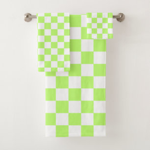 Klassisches visuelles Limette-Kontrollmuster Badhandtuch Set