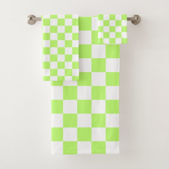 Klassisches visuelles Limette-Kontrollmuster  Badhandtuch Set (Insitu)