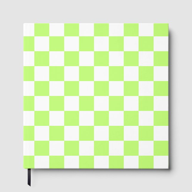 Klassisches visuelles Limette-Kontrollmuster  Gästebuch (Vorderseite)