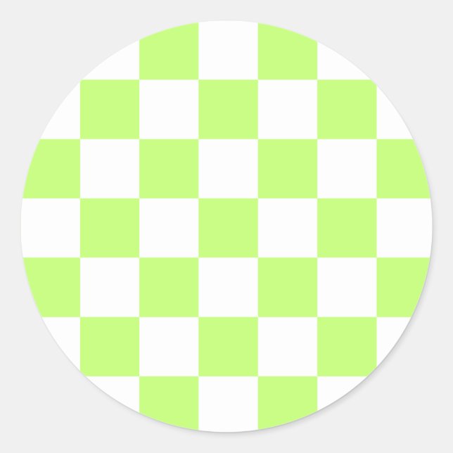 Klassisches visuelles Limette-Kontrollmuster  Runder Aufkleber (Vorderseite)