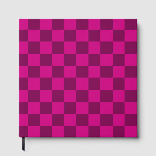 Klassisches visuelles Magenta-Karo-Gästebuch Gästebuch
