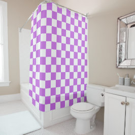 Klassisches visuelles Magenta-Schachbrett  Duschvorhang