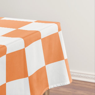 Klassisches visuelles oranges Schachbrettmuster Tischdecke