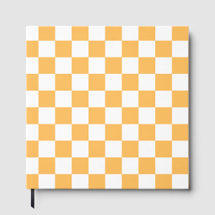 Klassisches visuelles Pfirsich-Karo Gästebuch