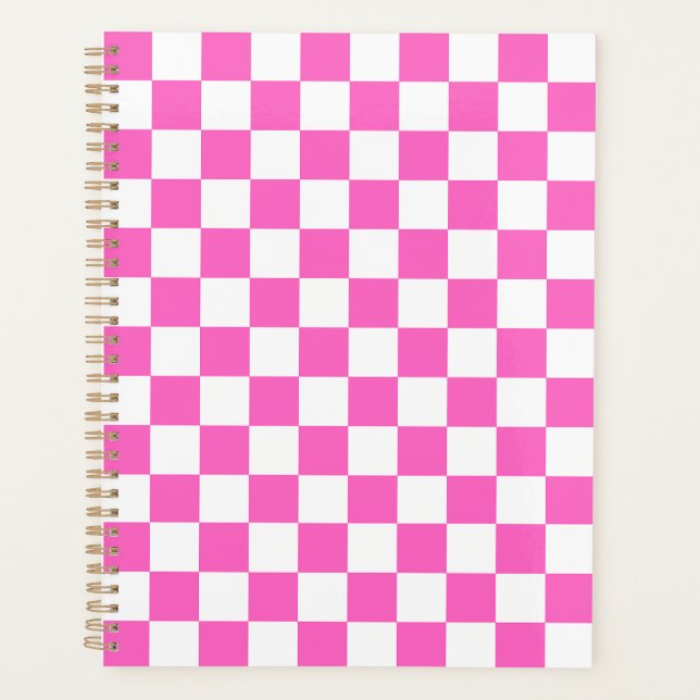 Klassisches visuelles rosa Karomuster  Planer (Vorderseite)
