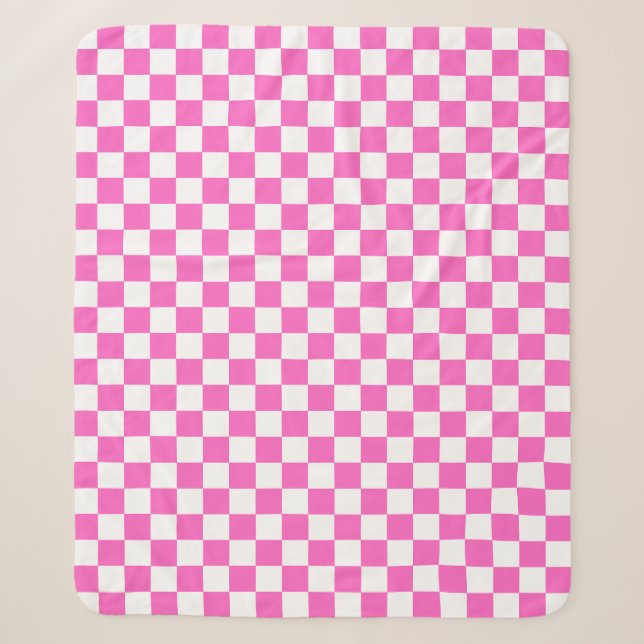 Klassisches visuelles rosa Karomuster  Sherpadecke (Vorderseite)
