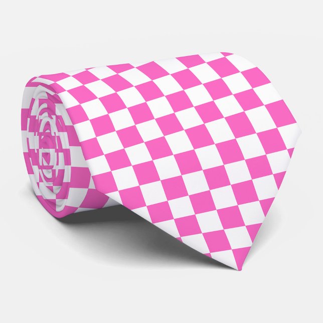 Klassisches visuelles rosa Schachbrettmuster  Krawatte (Von Creator hochgeladen)