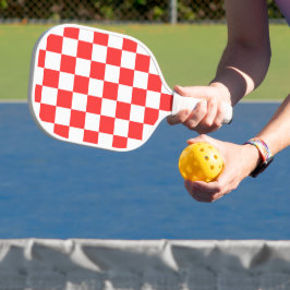 Klassisches visuelles rotes Schachbrett Pickleball Schläger