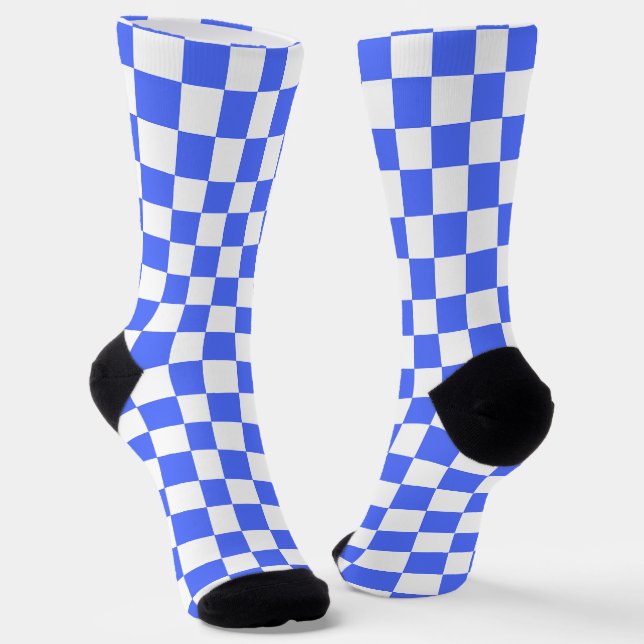 Klassisches visuelles Saphir-Schachbrettmuster  Socken (Gewinkelt)