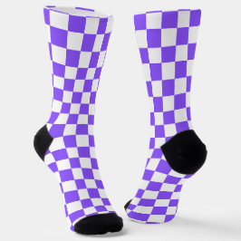 Klassisches visuelles violettes Schachbrett Socken