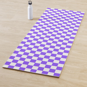 Klassisches visuelles violettes Schachbrett Yogamatte