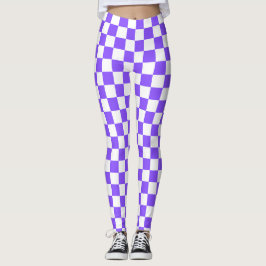 Klassisches visuelles violettes Schachbrettmuster  Leggings