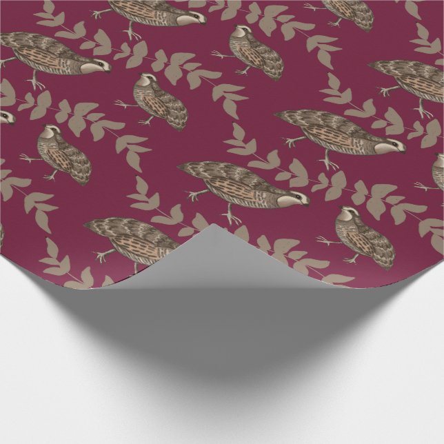 Klassisches Wachteln Geschenkpapier (Ecke)