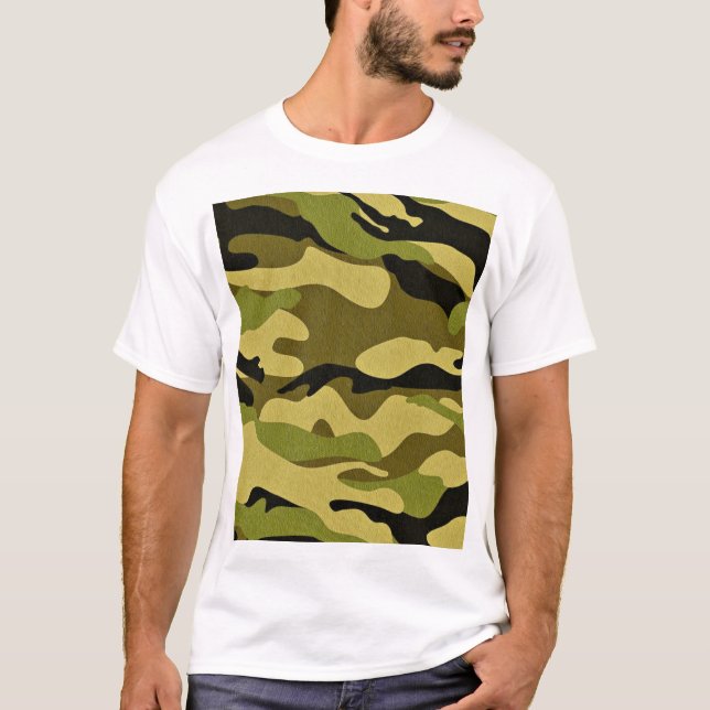 Klassisches Wald-Tarnmuster Herren Grafik T-Shirt (Vorderseite)