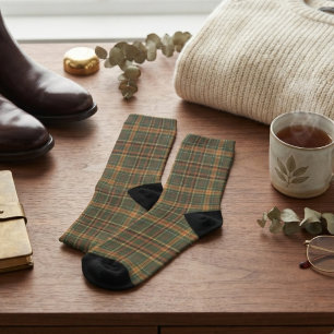 Klassisches Waldgrün-Tartan-Karomuster Socken