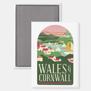 Klassisches Wales Cornwall Vintage Reisemagnet Magnet